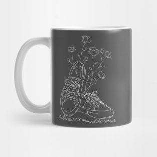 Shoes art with flowers white Mug